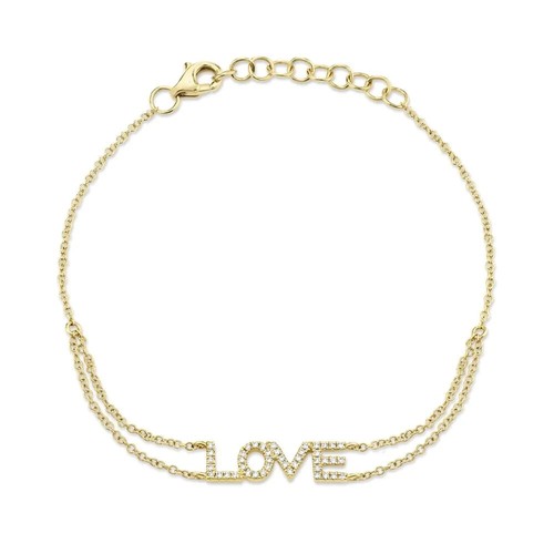 14k jaune diamant amour - 14k,