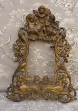 Ancien cadre metal dore - metal,