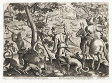 Chasse Au Lièvre Stradanus Venationes Ferarum Gravure Sur Cuivre 1578