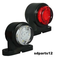 2 Feux de Gabarit LED 12-24V Bicolore Rouge Blanc en Caoutchouc Camion Remorque