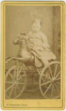 CDV circa 1880. Bébé et son tricycle par Chanony à Montpellier.