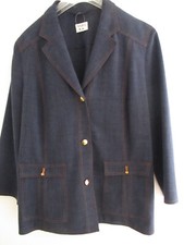 Veste droite mi longue WEILL bleu denim Taille 44/46 Neuve