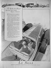 PUBLICITÉ DE PRESSE 1928 VOITURE RAPIDE LA SALLE LA ROUTE LUI APPARTIENT