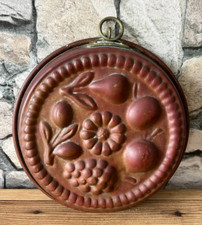 Ancien moule à tarte/gâteau en cuivre XIXe siècle décoration rustique champêtre