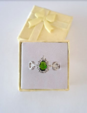 Bague diopside chromé argent 925 T 57 +