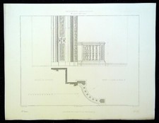 Ancienne Gravure d'Architecture Palais du Louvre chambre a coucher de Henri IV