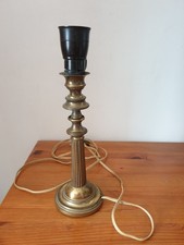 Bougeoir ancien colonne en bronze monté en pied de lampe électrifié 33 cm