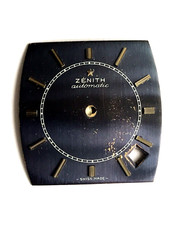 Cadran bleu foncé tropical dial givré montre Zenith Automatic date Zifferblatt x