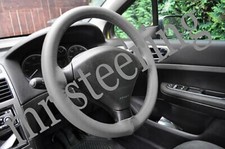 Couvre Volant En Cuir Véritable Gris Moyen Pour PEUGEOT 307 01-08 NEUF