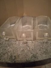 3 ANCIENS TIROIRS EN VERRE POUR MEUBLE A ÉPICES