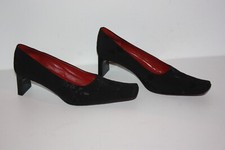 KENZO Escarpins Vintage Toile Noire Motifs Fleurs T 38.5 BE