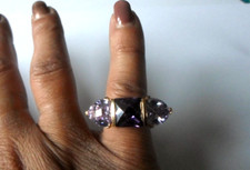 bague en plaqué or, carré et