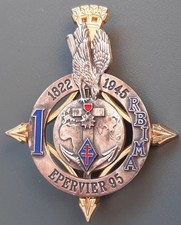Insigne Numéroté 1° RIMA EPERVIER 1995 Régiment Infanterie de Marine ORIGINAL