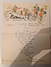 MENU CHAMPAGNE ERNEST IRROY Mariage 1955 (31 x 24 cm)
