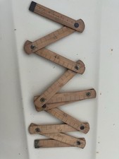 Ancien Mètre bois laiton 