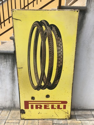 Rare plaque émaillée pirelli - rare,