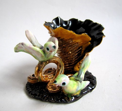 Bouquetière vintage oiseau - vintage,