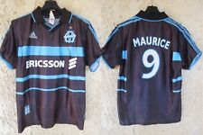 Maillot OLYMPIQUE DE MARSEILLE OM 2000 ADIDAS vintage noir shirt MAURICE n°9 XS