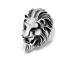 Bague tête lion en - tête, de
