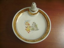 Belle assiette à bouillie ancienne en porcelaine Pillivuyt à décor enfantin TBE