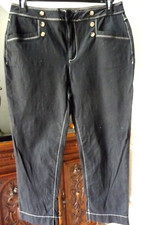 PANTALON 3/4JEAN FEMME COTON mixte NOIR MARQUE ARMAND TIERY TAILLE 44- NEUF