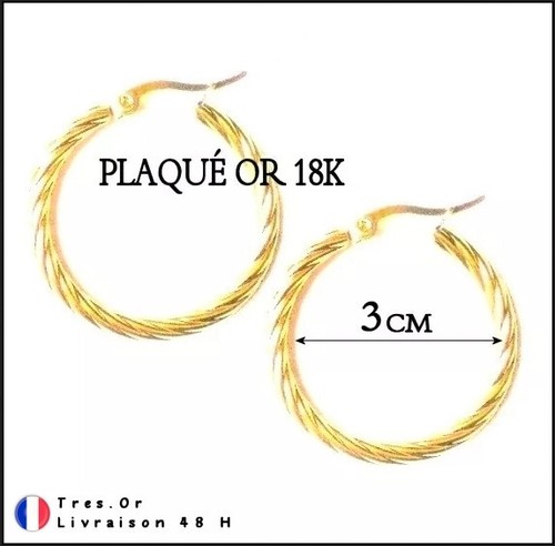 Créoles plaqué 18k - or,