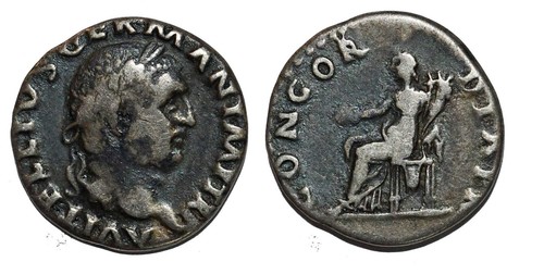 Vitellius denier concordia - vitellius,
