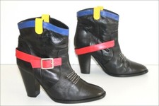 MELLOW YELLOW  Bottines Boots Tout Cuir Veau Tricolore T 36 TTBE