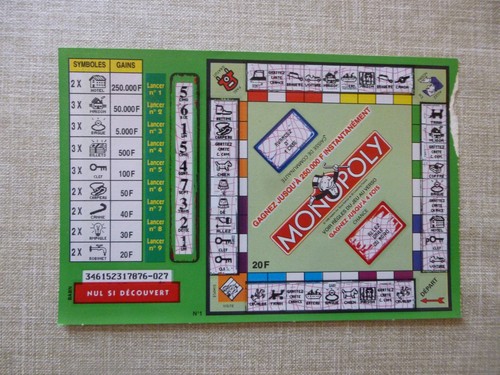 Ancien ticket carton jeu - carton,