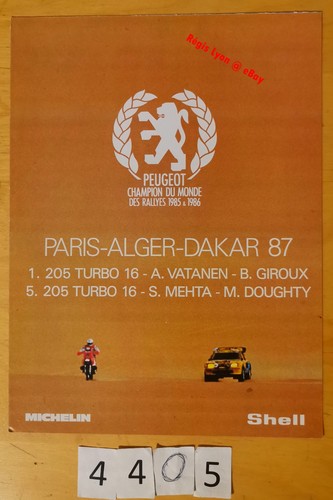 Peugeot paris alger - paris, dakar