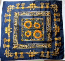 Foulard - Carré de Soie - Hermès - Les Tournesols  - vintage - TBE -