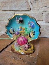 LAMPE BARBOTINE COQUILLE COQUILLAGE POISSONS VALLAURIS VINTAGE CEROC MONACO 