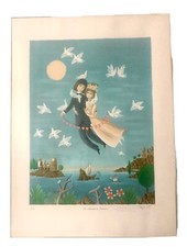  LITHOGRAPHIE EA LES COLOMBES DE L'AMOUR RAYMOND PEYNET 