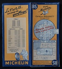 Carte 1947 MICHELIN 85 BIARRITZ LUCHON Guide Bibendum pneu tyre map