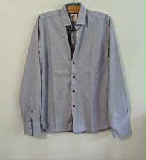 Chemise bleue à pois coton