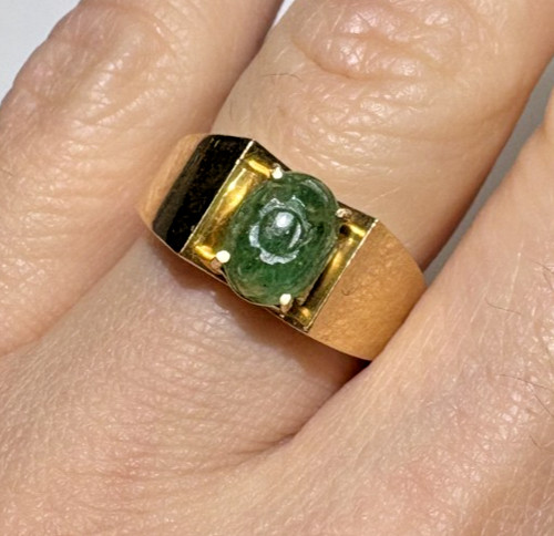Vintage 14k sculpté - y, vert