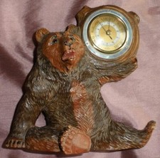 Baromètre bois sculpté " Ours " forêt noire / black forest - baromètre à réviser