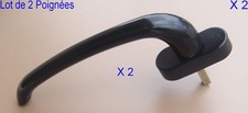 Lot 2 Poignées,Aluminium Plastifié Noir,Fenêtre ou Porte Coulissante Translation