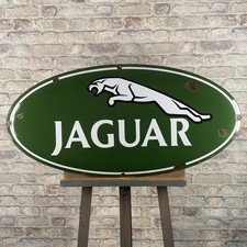 Plaque émaillée JAGUAR 39,4x19,7" (100x50cm) rétro XXL décoration garage voit...