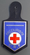 Insigne émail 1960 Chef d'équipe SECOURISTE CROIX ROUGE FRANCAISE ORIGINAL BADGE