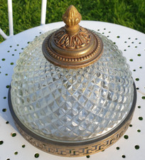 Plafonnier affleurant en laiton doré et verre boule, Flush Mount Light