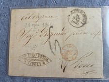 Lac Naples Pour Lyon . 24 Mai 1861 Par Bateau Vapeur. Cachet Rouge Sardaigne.