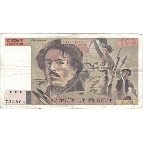 France 100 francs - francs,, delacroix