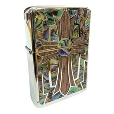 Z-Plus Cool Perle Croisée Briquet À Gaz Jet Flamme Élégante Optique En Nacre