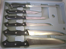 VINTAGE MALETTE COUTEAUX PROFESSIONNELS CUISINE LE COUTEAU DU CHEF en acier inox