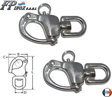 Mousqueton Drisse Emerillon Longueur 70mm ( Lot de 2 ) inox 316 - A4 --