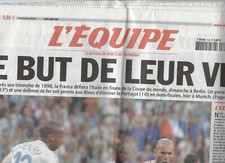 L'Equipe 18999 du 6/07/2006 laFrance bat le Portugal en demi de la coupe du mond