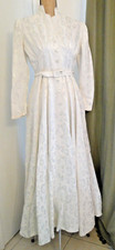 Ancienne grande ROBE blanche satin broché de Mariée ou Soirée Théatre Cinéma TV