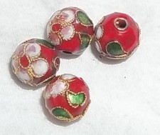 4 PERLES CLOISONNEES 9 MM