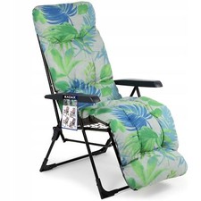 Fauteuil de jardin KADAX avec dossier réglable, chaise de relaxation vert/bleu